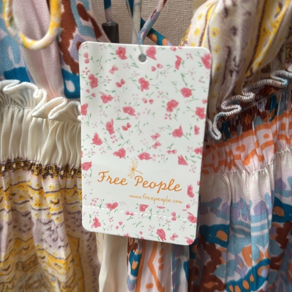 Free People SUMMER TOP XL  | Asymmetrical Yellow and Blue Tank Top - Picture 7 of 8